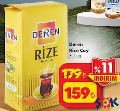 DEREN RİZE SİYAH ÇAY 1 KG fiyat ve kampanya bilgisi